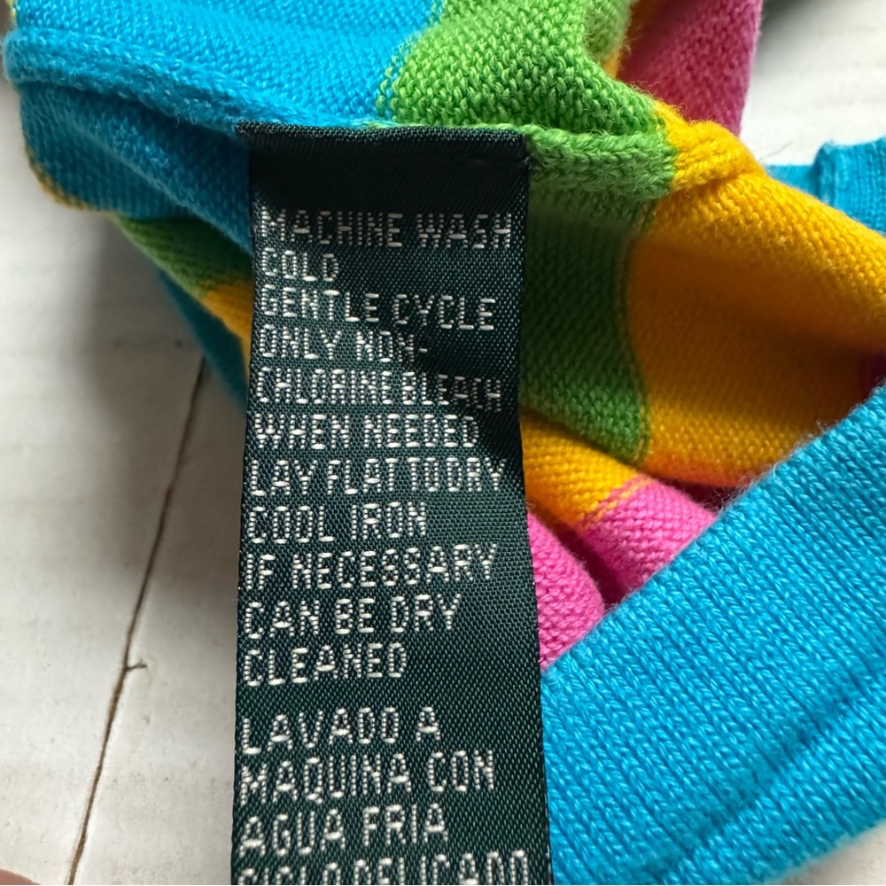 Vintage 80s-90s Lauren Ralph Lauren Petite Striped Sleeveless Knit Top Size: P/S - Picture 5 of 11